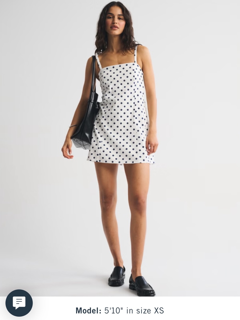 White Polka Dot Mini Dress with Navy Dots